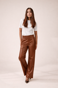 Calça Elástico Reta Marrom Chocolate