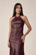 CROPPED TRAPEZIO MARSALA
