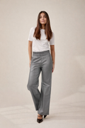 Calça Elástico Reta Cinza