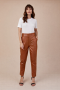 CALÇA ALFAIATARIA ELASTICO CARAMELO