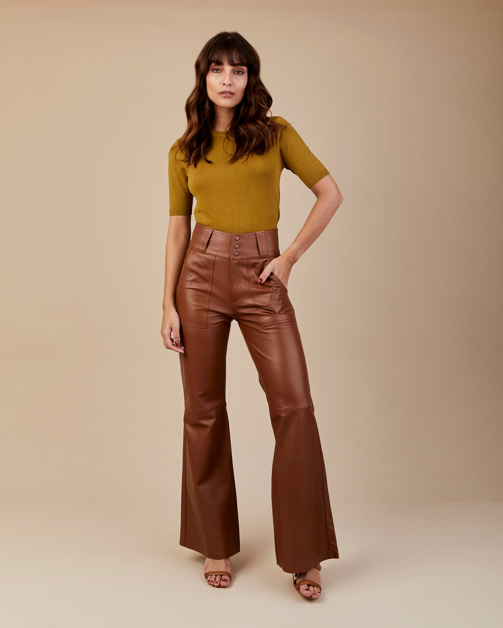 Calça Pantalona Marrom Chocolate