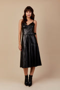 VESTIDO MIDI RECORTE PRETO