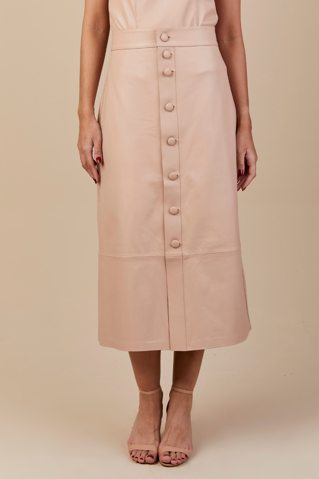 SAIA MIDI BOTÃO PELICA DIOR