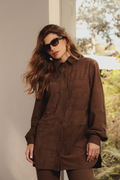 Camisa over chamois Marrom Café