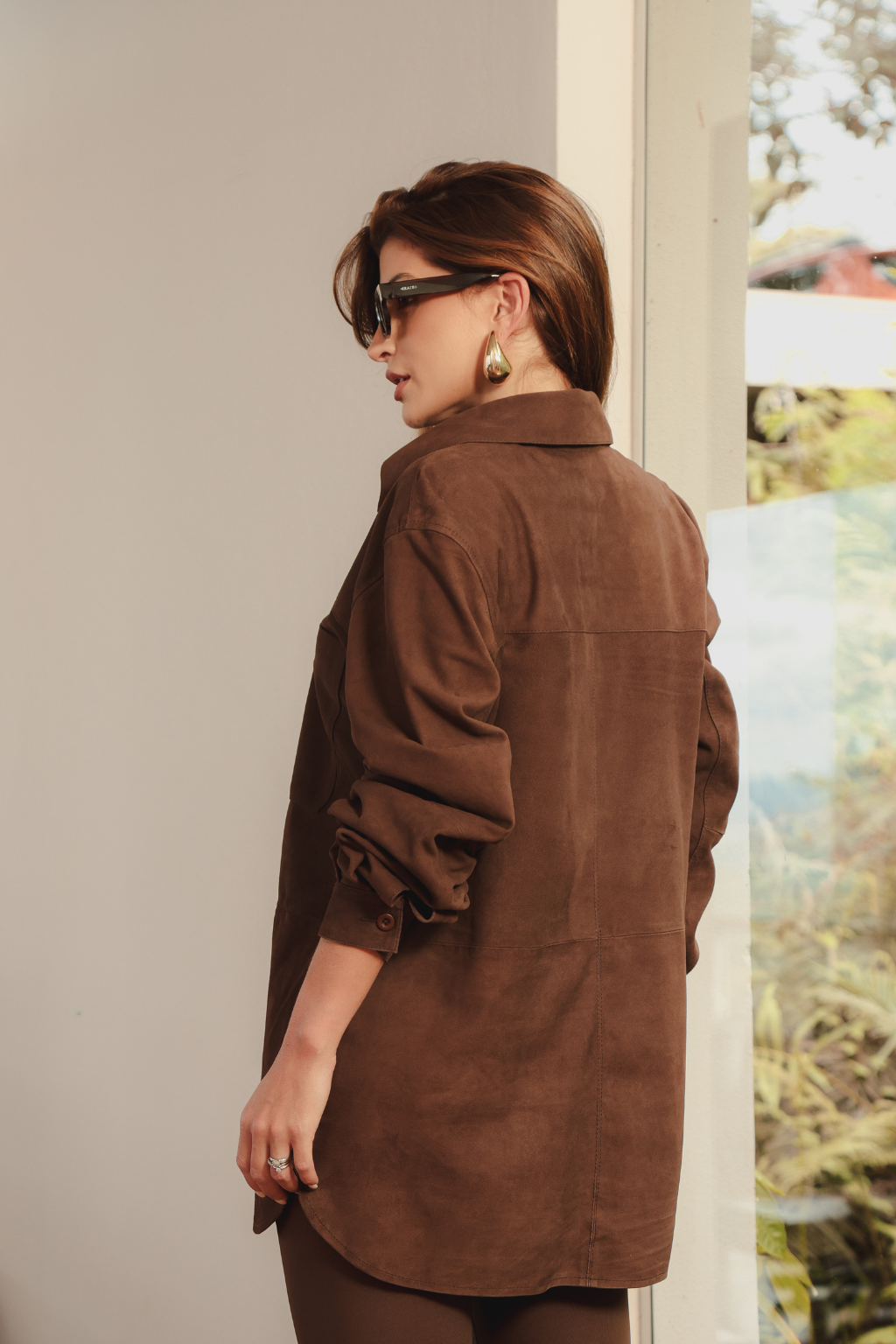 Camisa over chamois Marrom Café