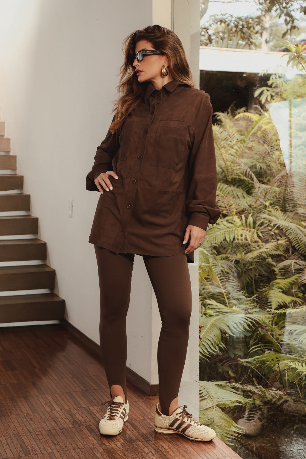 Camisa over chamois Marrom Café