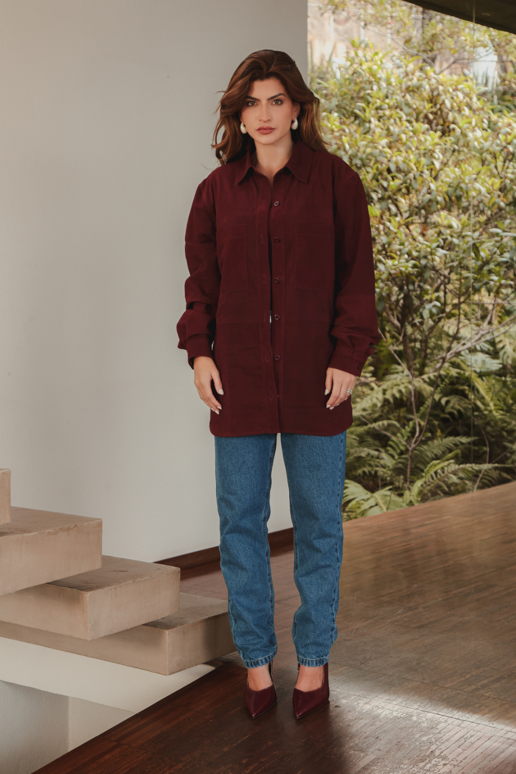 Camisa over chamois Marsala