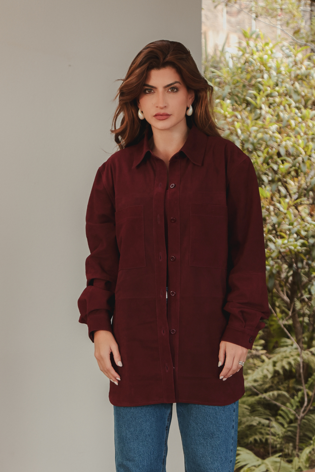 Camisa over chamois Marsala
