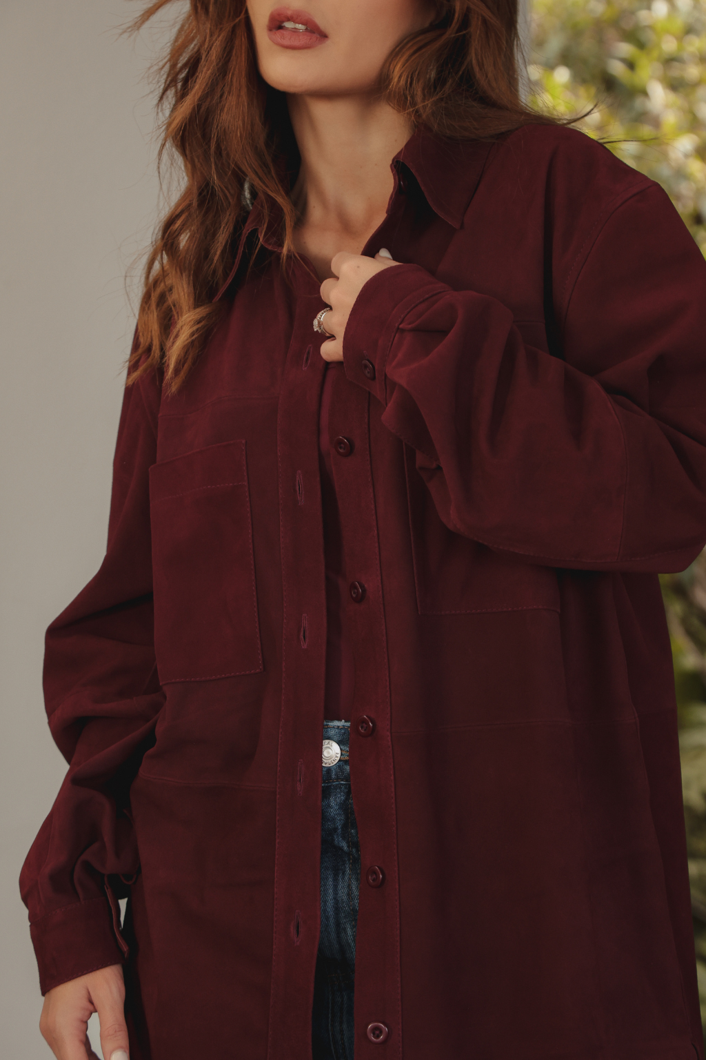 Camisa over chamois Marsala