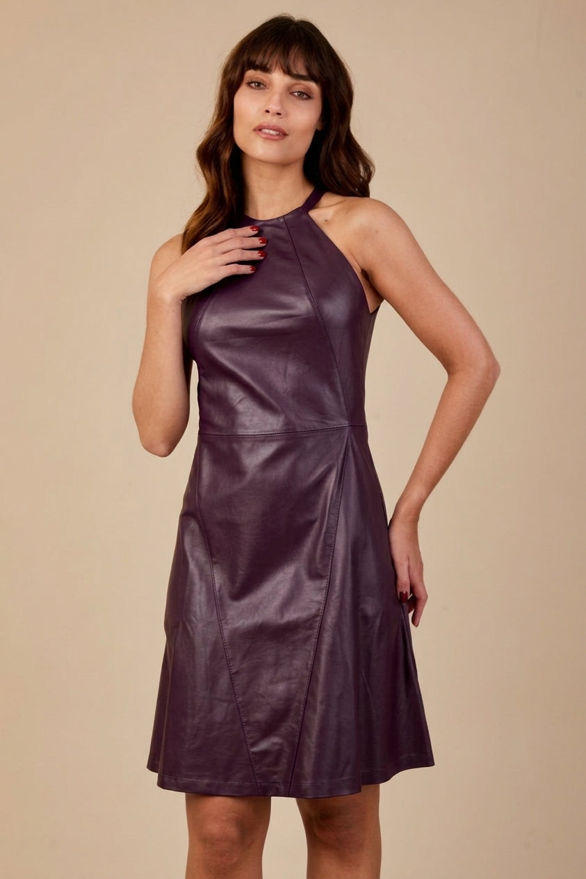 VESTIDO TRAPEZIO BERINJELA