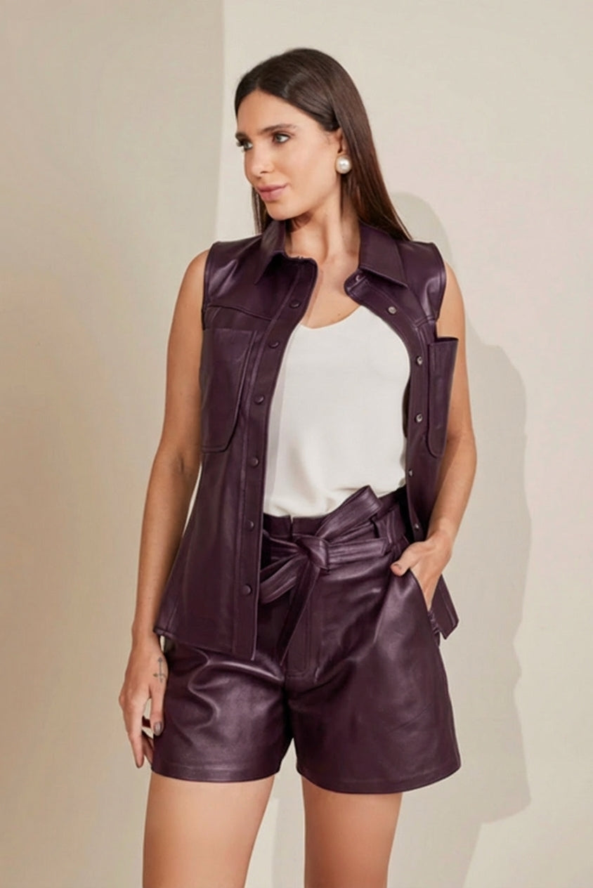 SHORT CLOCHARD BERINJELA