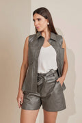 SHORT CLOCHARD CINZA