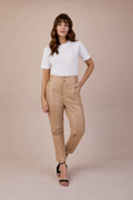 CALÇA ALFAIATARIA ELASTICO AVELÃ