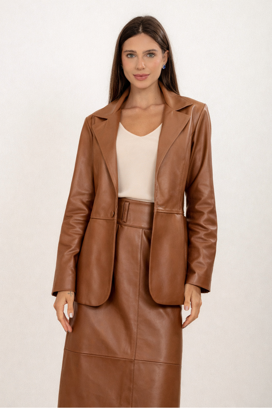 MAXI BLAZER MARROM CHOCOLATE