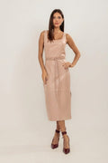 VESTIDO MIDI TUBO COM FAIXA DIOR