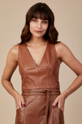 CROPPED DECOTE V CARAMELO