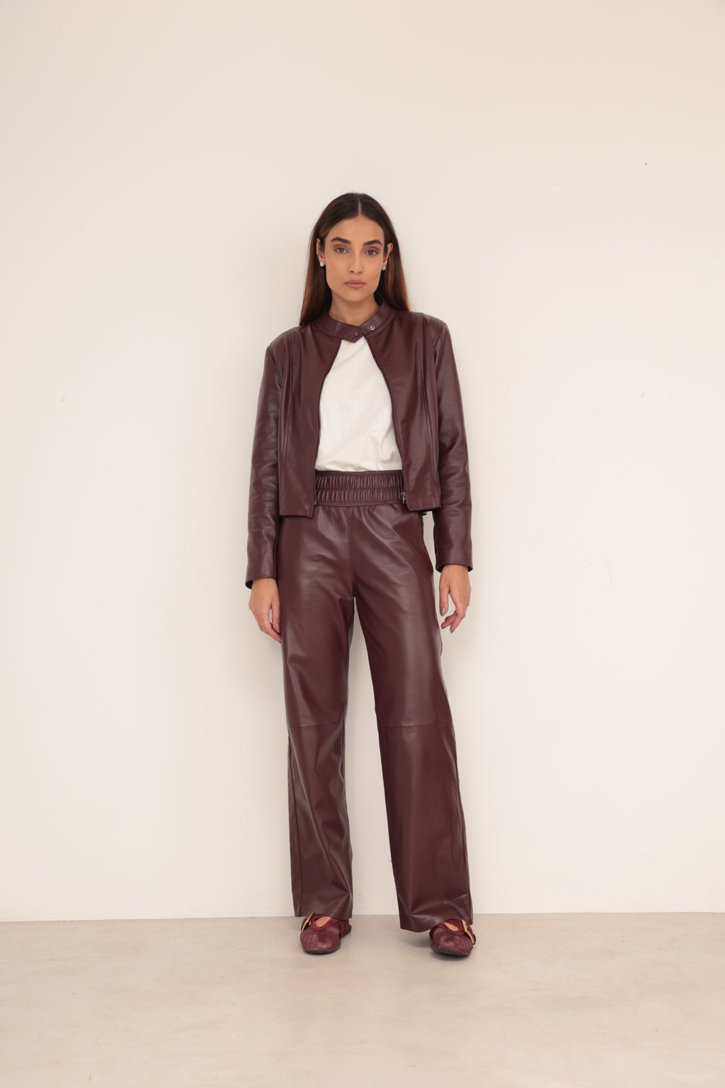 Calça Elástico Reta Marsala