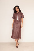 Camisa Cropped Furadinha - Rum