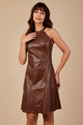 VESTIDO TRAPEZIO MARROM CHOCOLATE