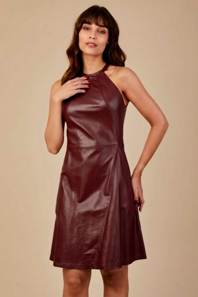VESTIDO TRAPEZIO MARSALA