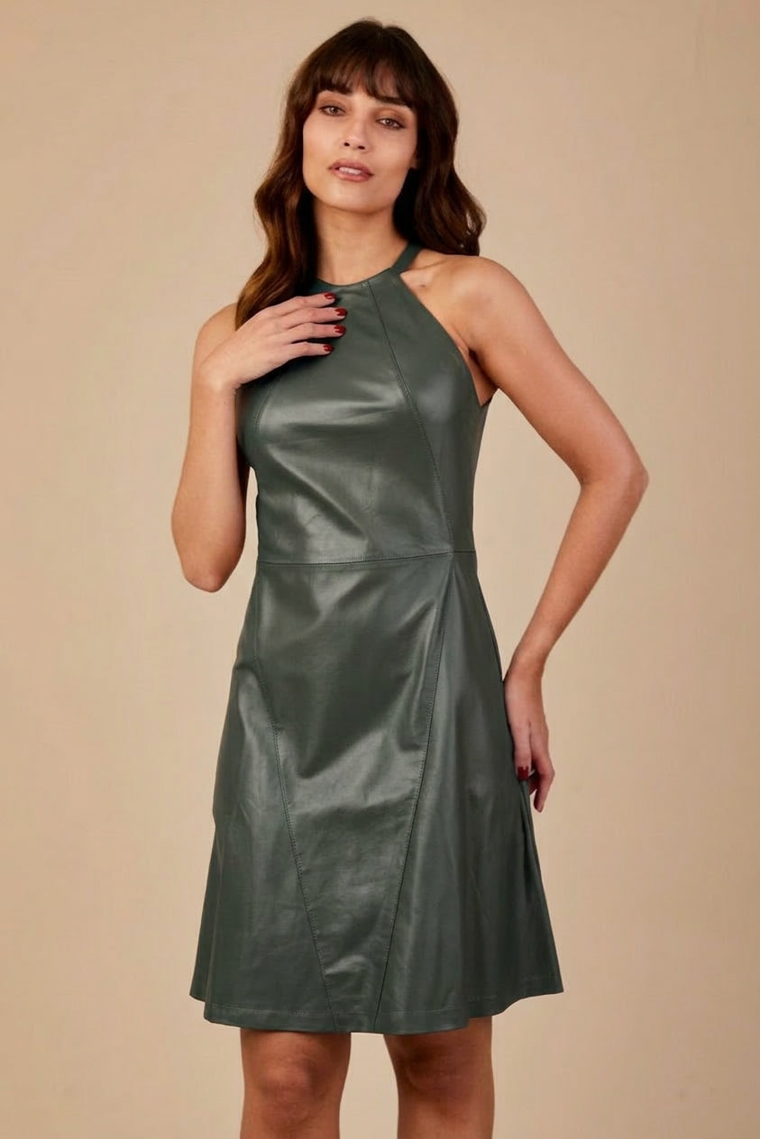 VESTIDO TRAPEZIO VERDE MILITAR