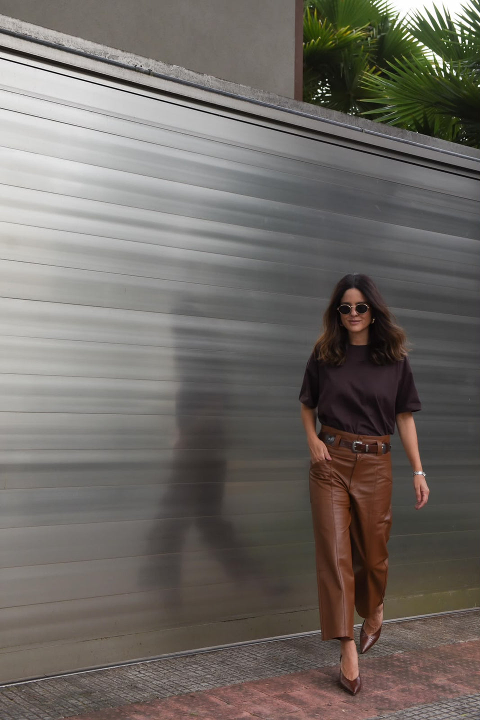 CALÇA PANTACOURT FAIXA MARROM CHOCOLATE