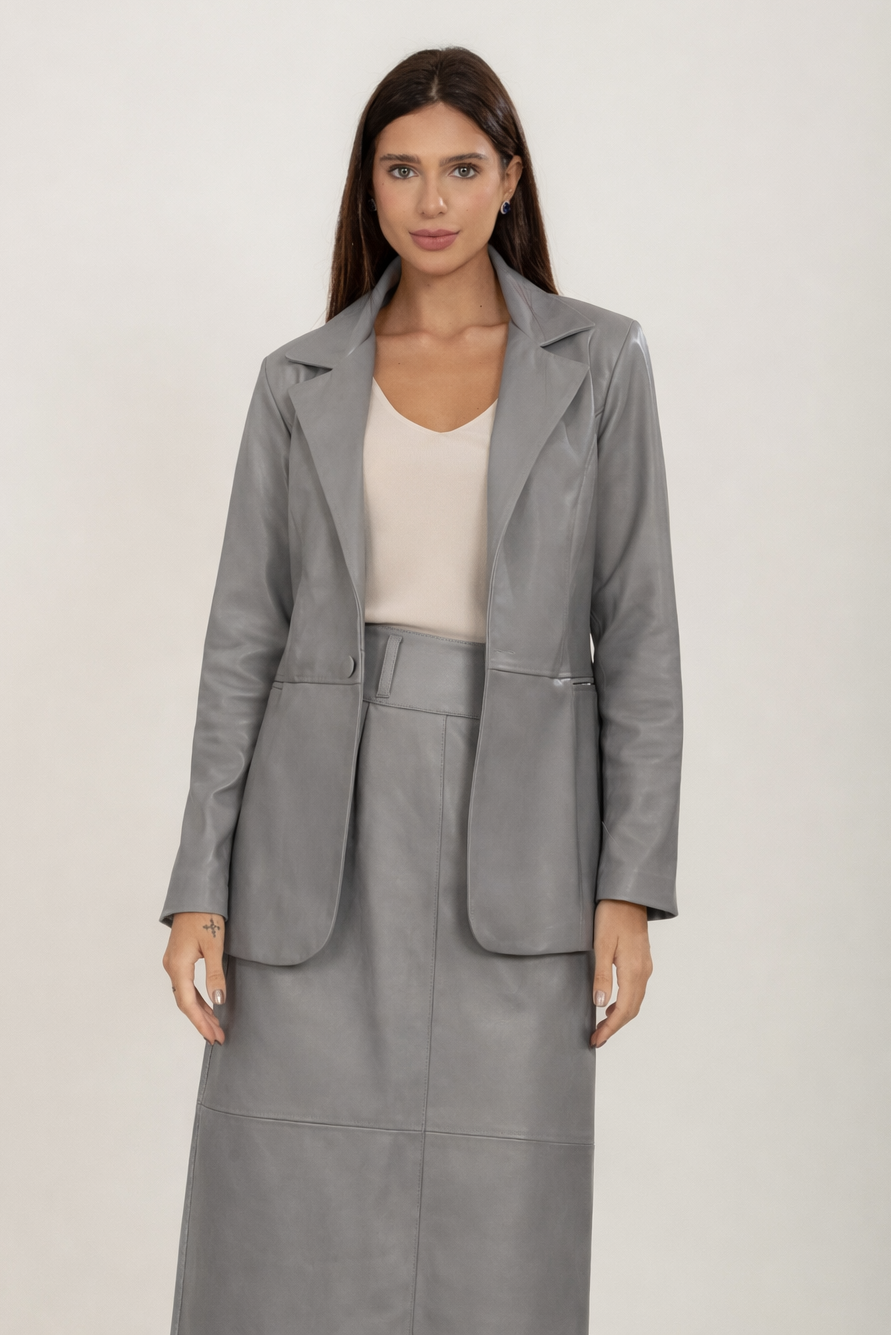 MAXI BLAZER CINZA