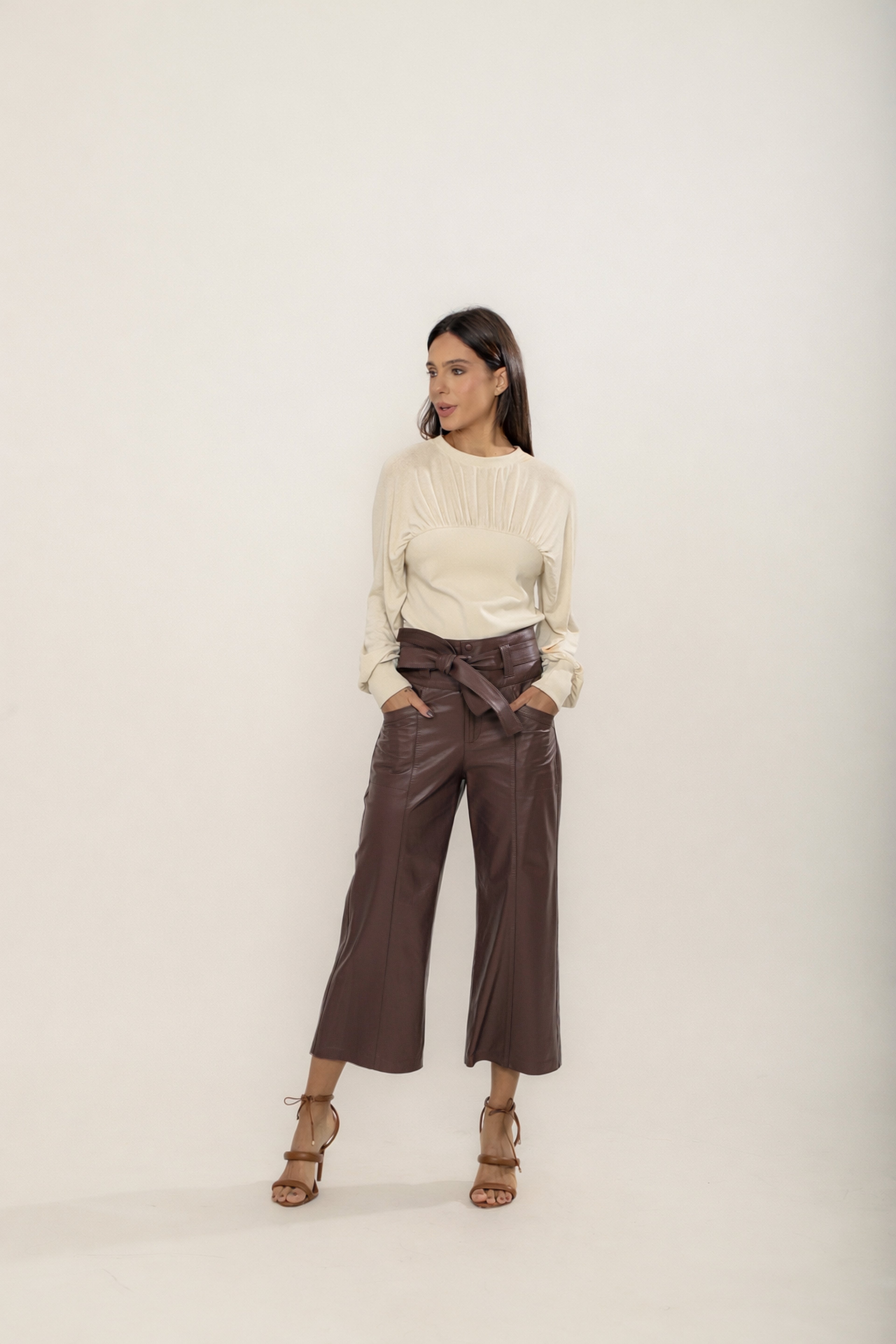 CALÇA PANTACOURT FAIXA MARROM CAFÉ