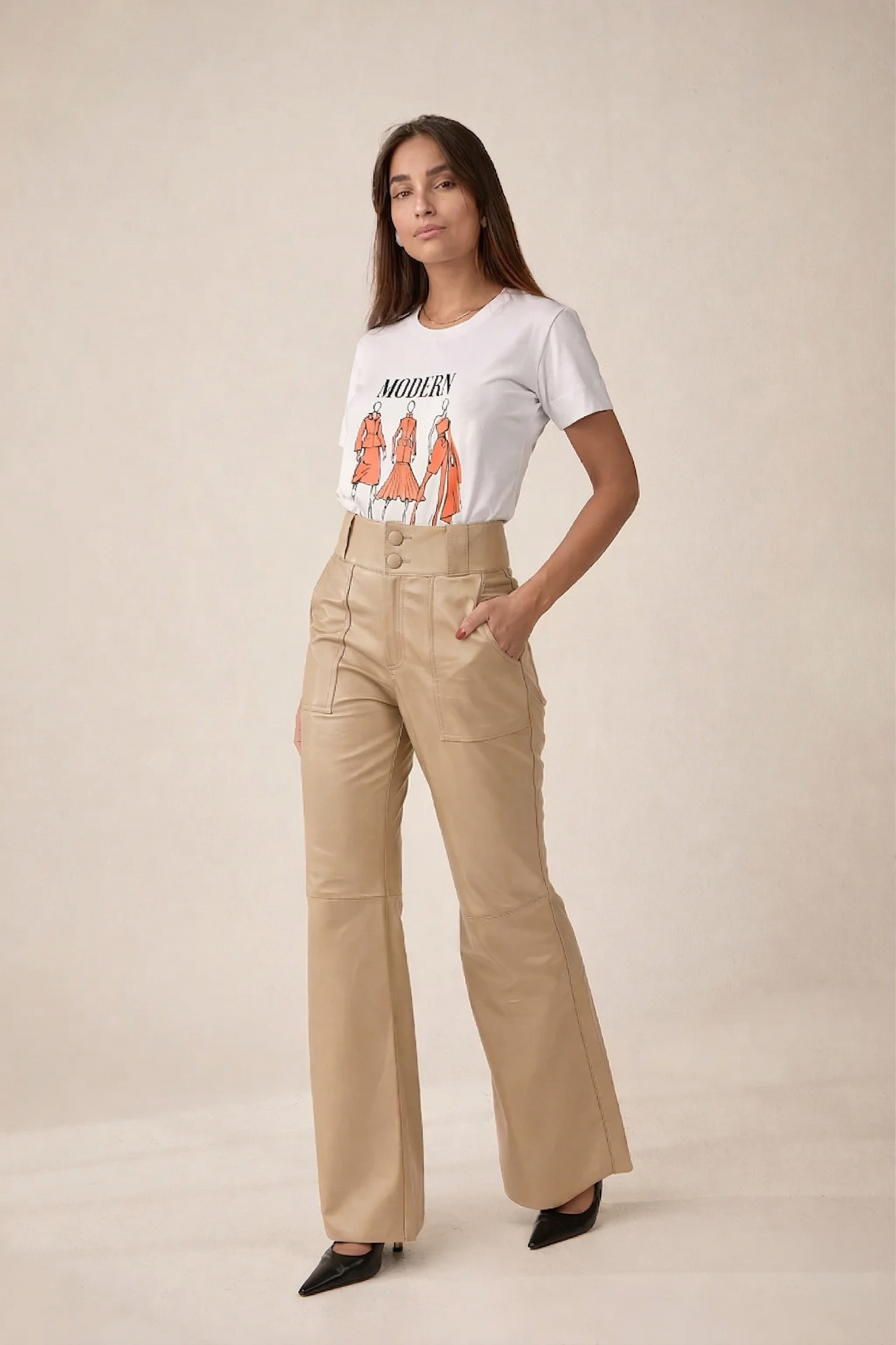 Calça Pantalona Avelã