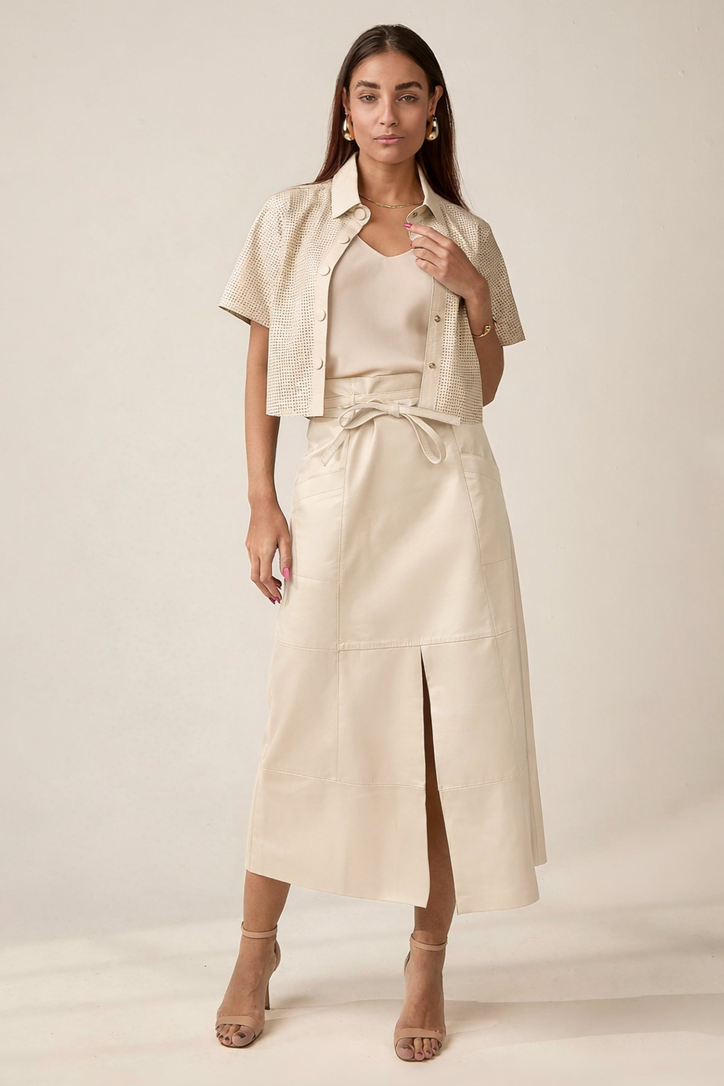 SAIA MIDI BOLSO LONGA COM FENDA OFF
